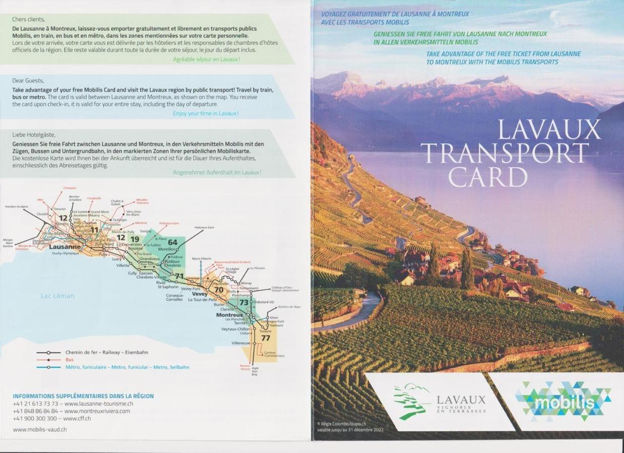 "Les Echalas" Appartement Independant Avec Cuisine En Lavaux Unesco Chexbres Exteriér fotografie